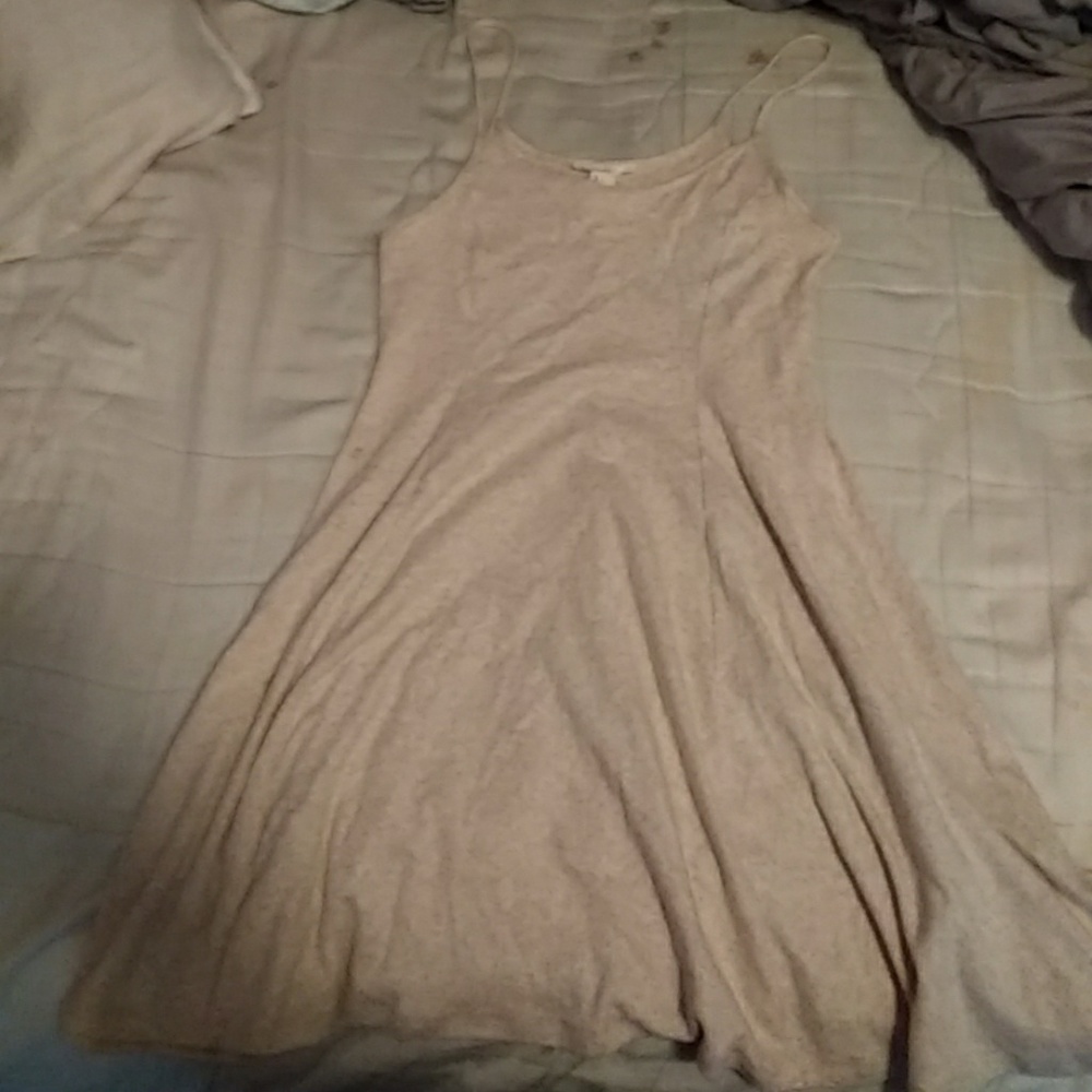 Oatmeal Spaghetti Strap Skater Dress